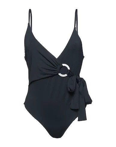 Black One Piece Swimsuit V-Neck