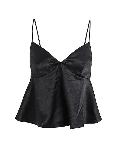 topshop black strappy v neck satin cami