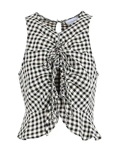 gingham black and white blouse for summer