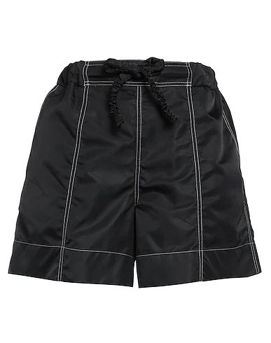 ganni black contrast stitching shorts