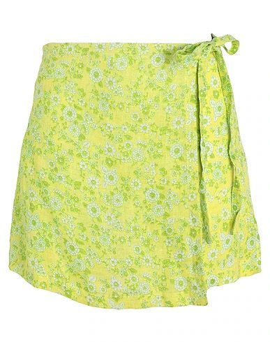faithfull the brand green floral mini tie skirt