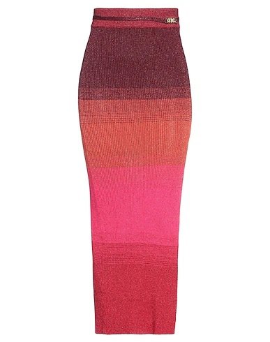 pink and orange striped maxi knit skirt
