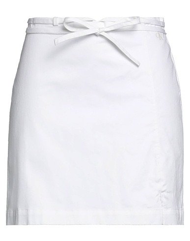 calvin klein white cotton mini skirt with bow tie 