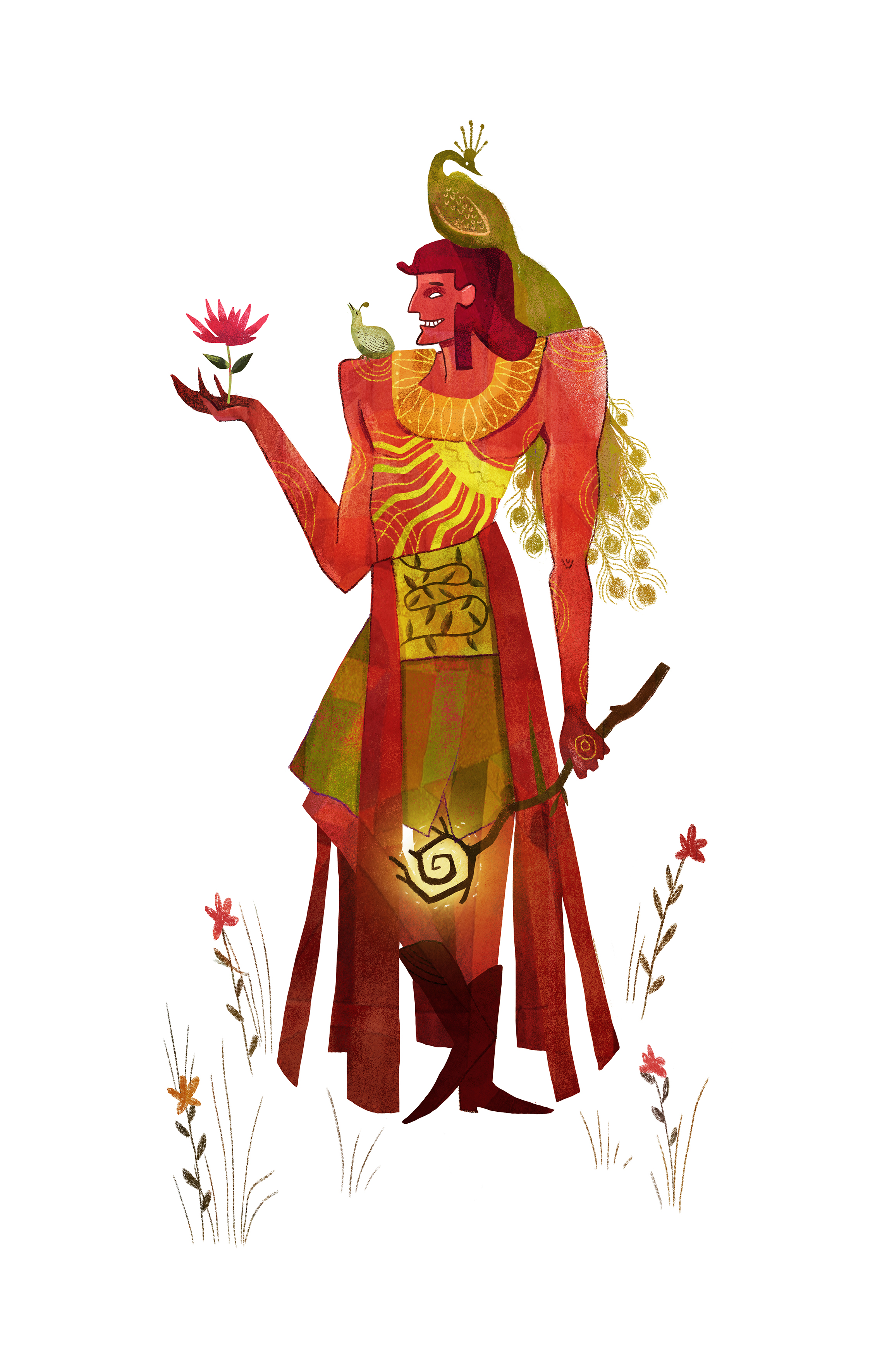 The god Namsara, illustrated by Julia Iredale.