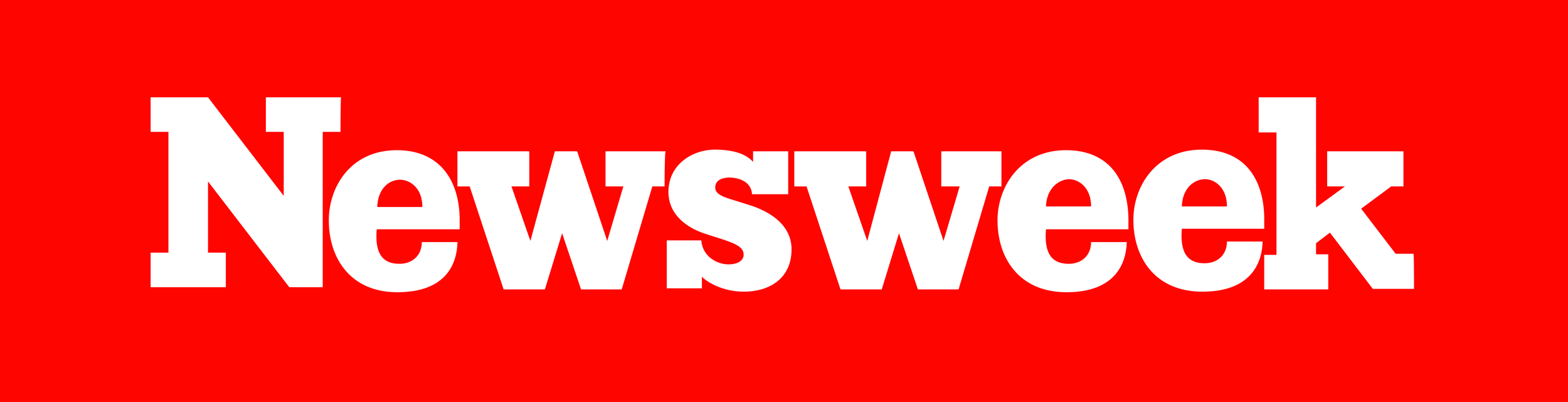 Red background with white text that says "Newsweek".