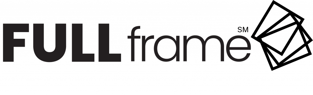 Full frame logo with a stylized image of a camera viewfinder in the top right corner.