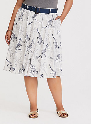 Jurassic World Navy & Ivory Midi Skirt - $54.90