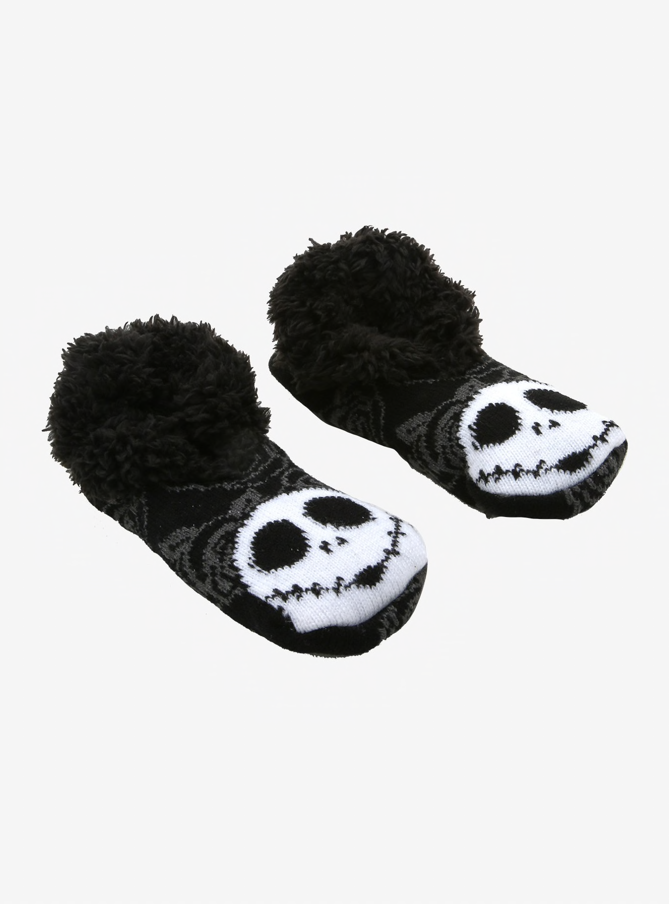 THE NIGHTMARE BEFORE CHRISTMAS JACK HEAD ROSE COZY SLIPPERS