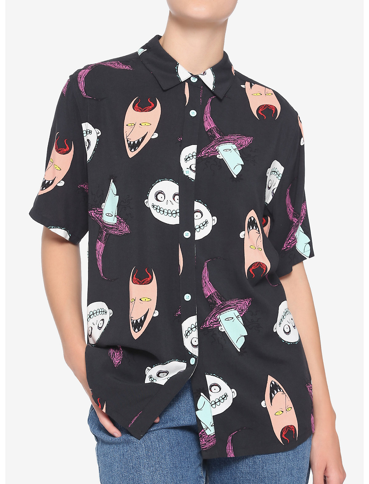 The Nightmare Before Christmas Oogie's Boys Girls Woven Button-Up