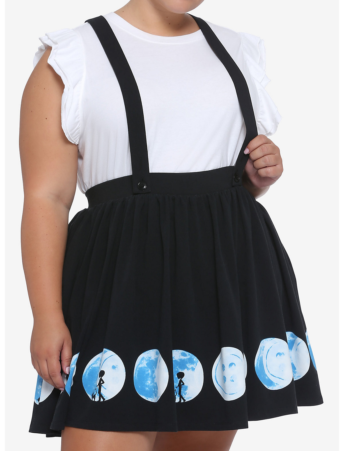 Coraline Button Moon Suspender Skirt Plus Size