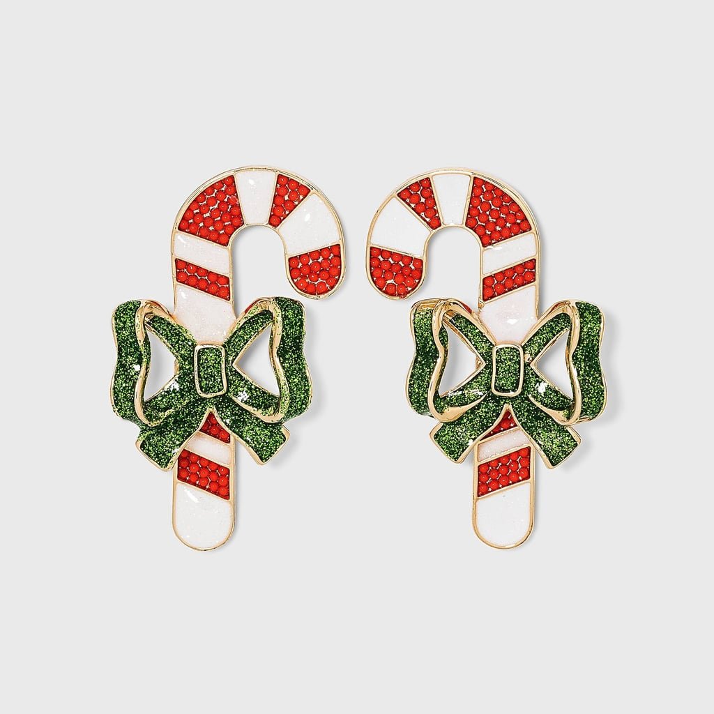 SUGARFIX by BaubleBar Candy Cane Drop Earrings - Red/Green/White