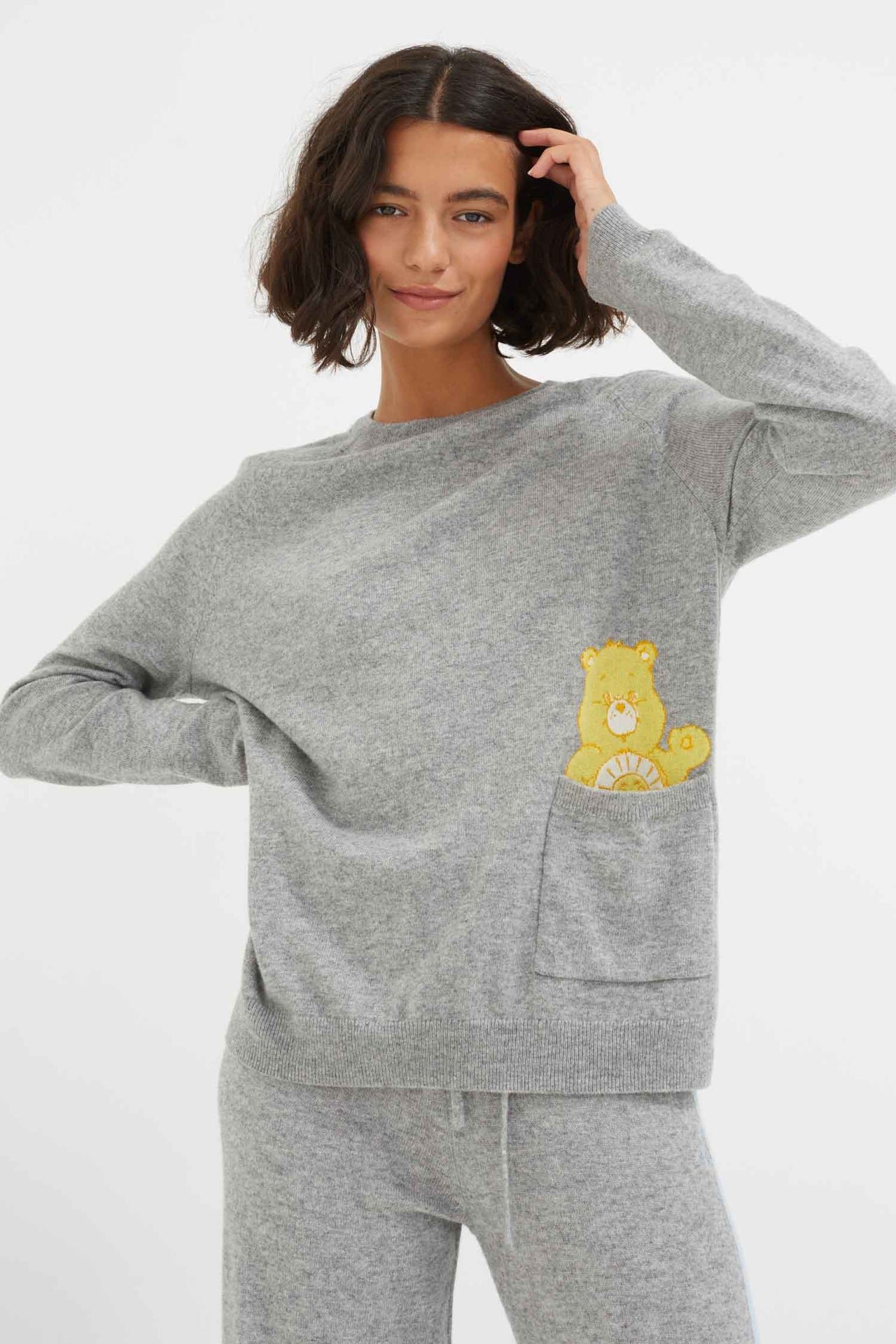 Grey Funshine Bear Wool-Cashmere Sweater