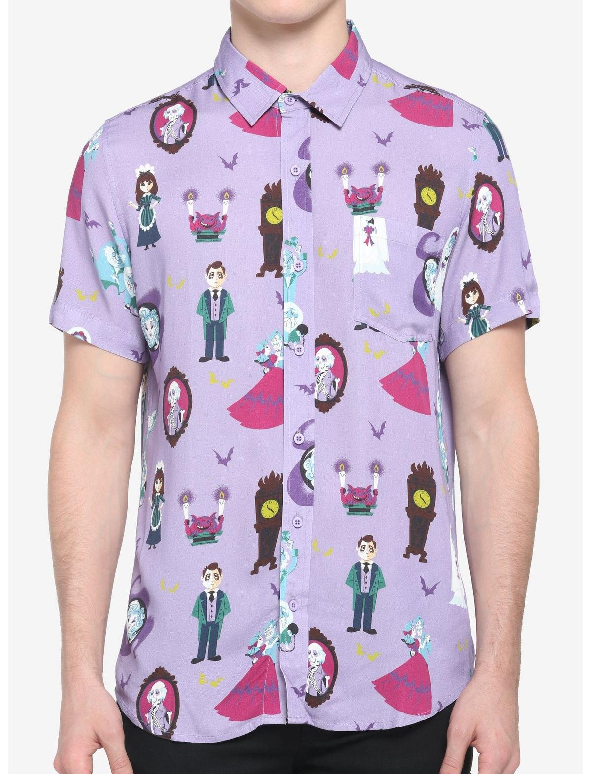 Our Universe Disney The Haunted Mansion Character Woven Button-Up