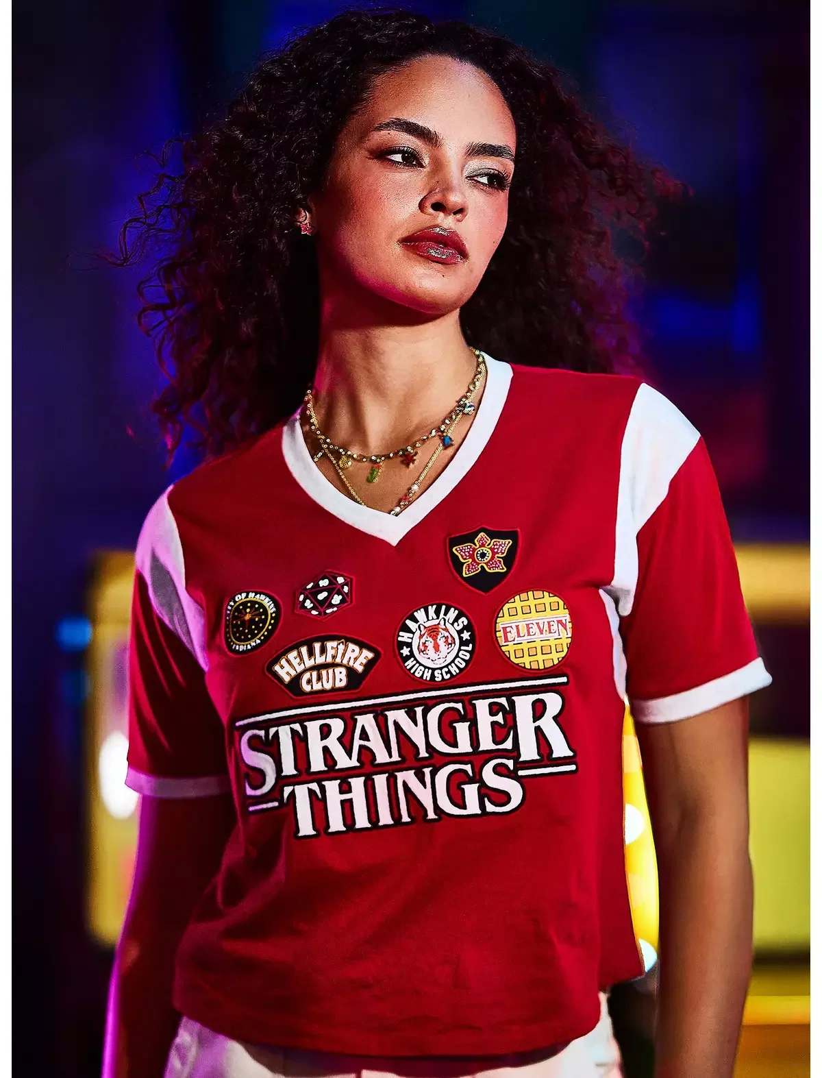 Stranger Things Patches Women's Cropped T-Shirt - BoxLunch Exclusive