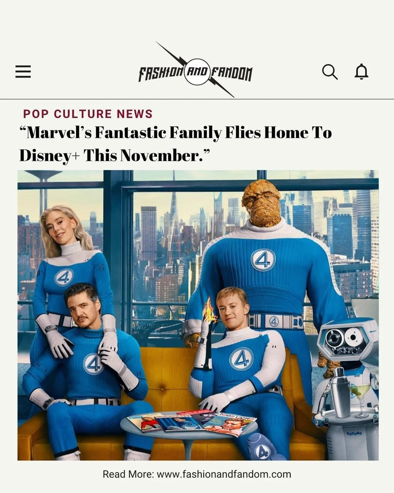 Marvel&rsquo;s first family is heading home ✨&nbsp;Fantastic Four: First Steps&nbsp;lands on&nbsp;Disney+ November 5&nbsp; 💥  Get ready for a retro-futuristic spin on Marvel&rsquo;s most iconic team. 💫

Click link in bio for more! ✨

#FantasticFour