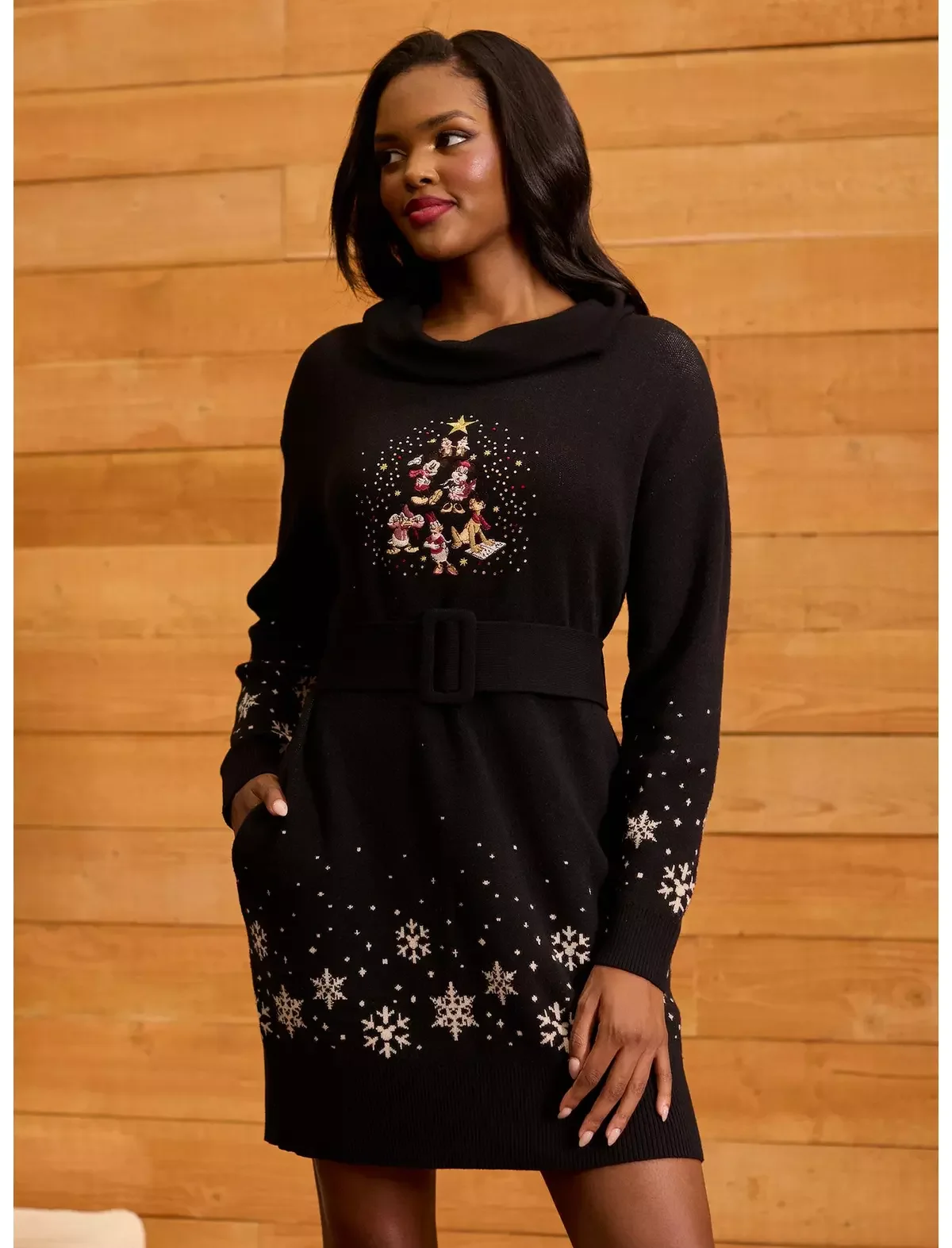Her Universe Disney Mickey Mouse And Friends Snowflake Sweater Dress Her Universe Exclusive
