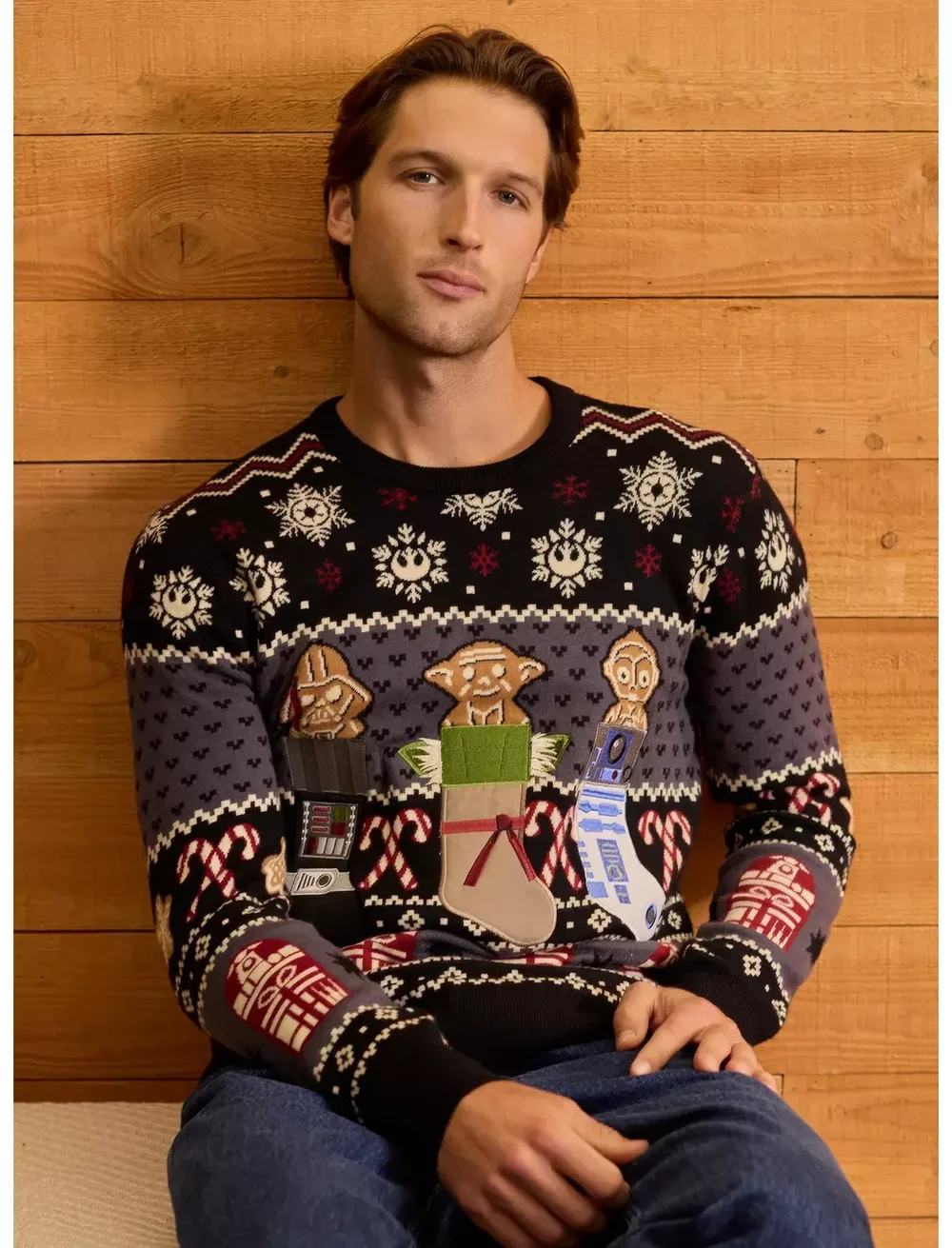 Our Universe Star Wars Holiday Stockings Fair Isle Sweater Our Universe Exclusive