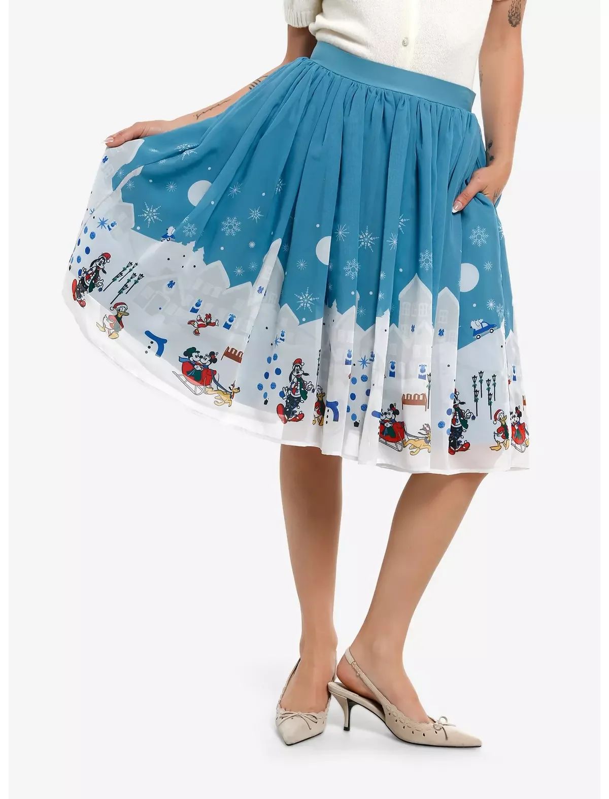 Her Universe Disney Mickey Mouse And Friends Snow Day Retro Skirt Her Universe Exclusive
