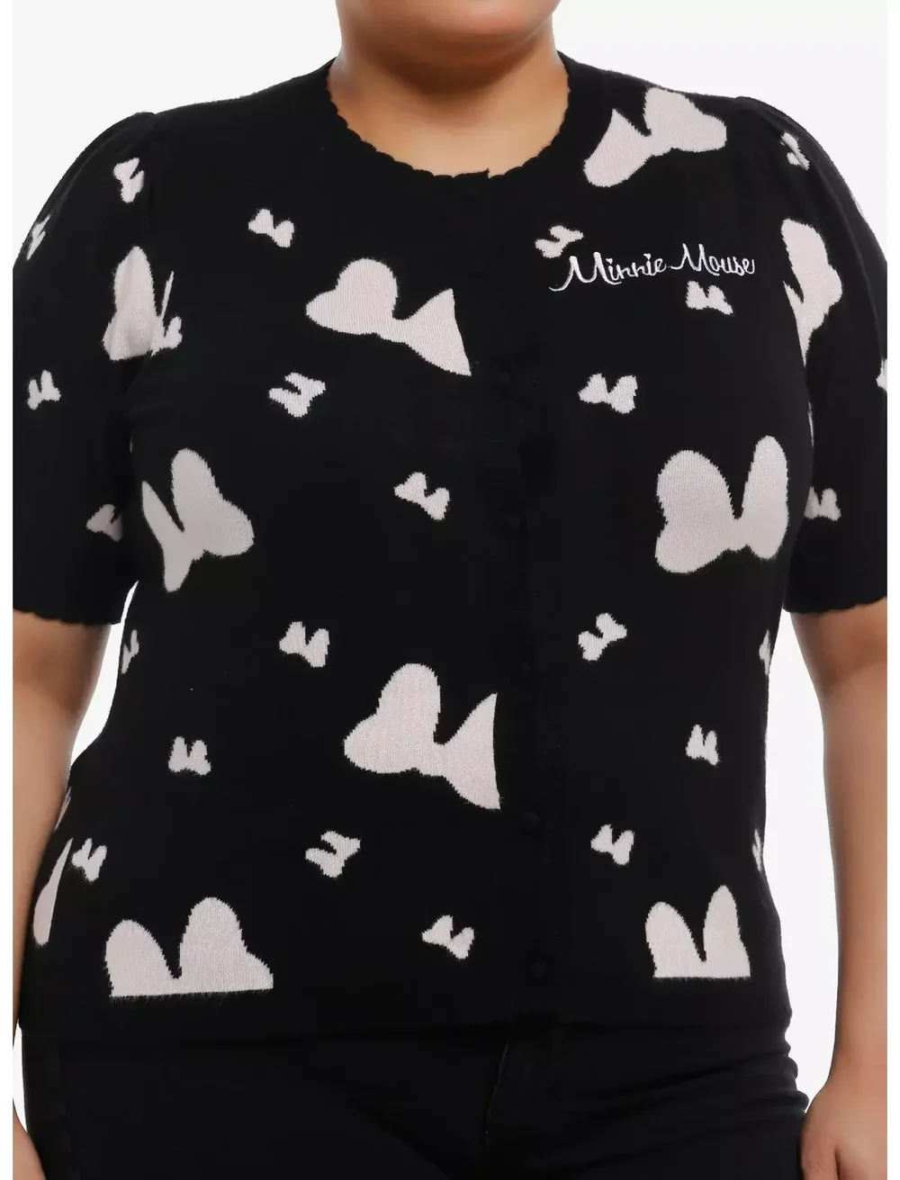 Her Universe Disney Minnie Mouse Bow Short-Sleeve Cardigan Plus Size Her Universe Exclusive
