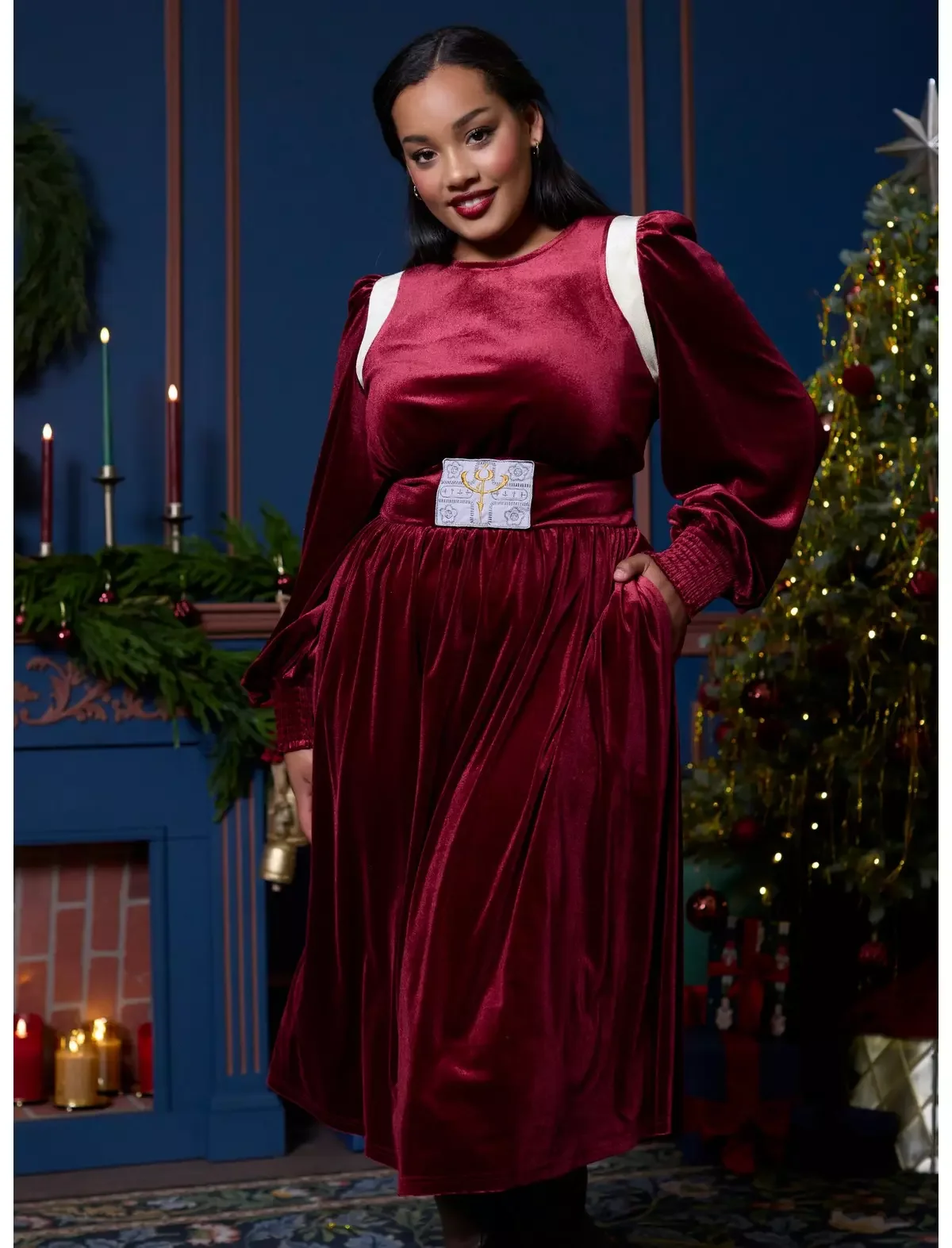 Her Universe Star Wars Padmé Velvet Bishop Sleeve Dress Plus Size Her Universe Exclusive