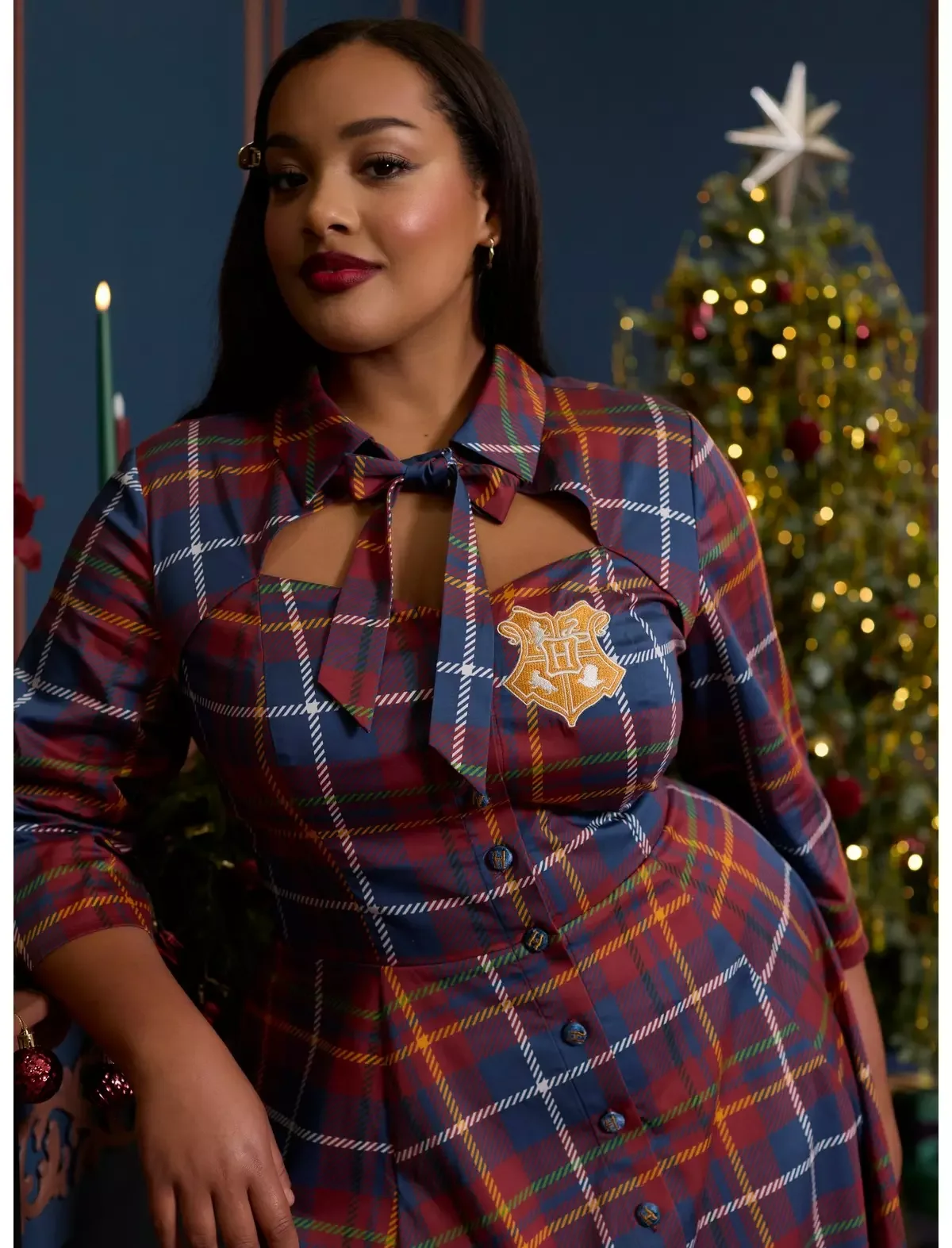 Her Universe Harry Potter Hogwarts Plaid Retro Dress Plus Size Her Universe Exclusive