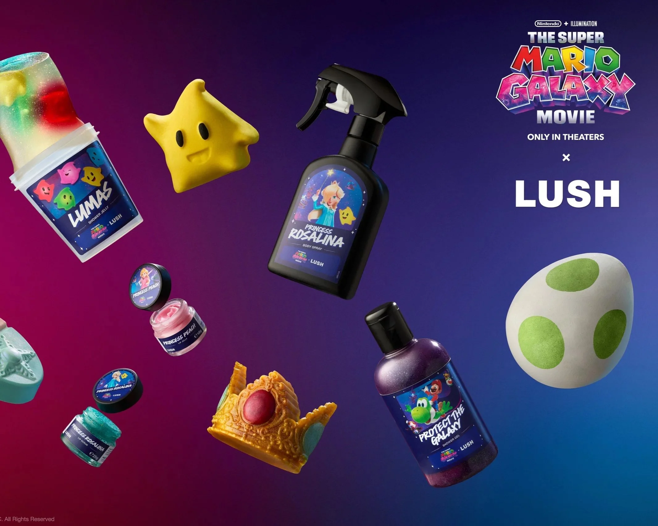 Lush and Nintendo Team Up for a Cosmic “Super Mario Galaxy Movie” Bath Collection
