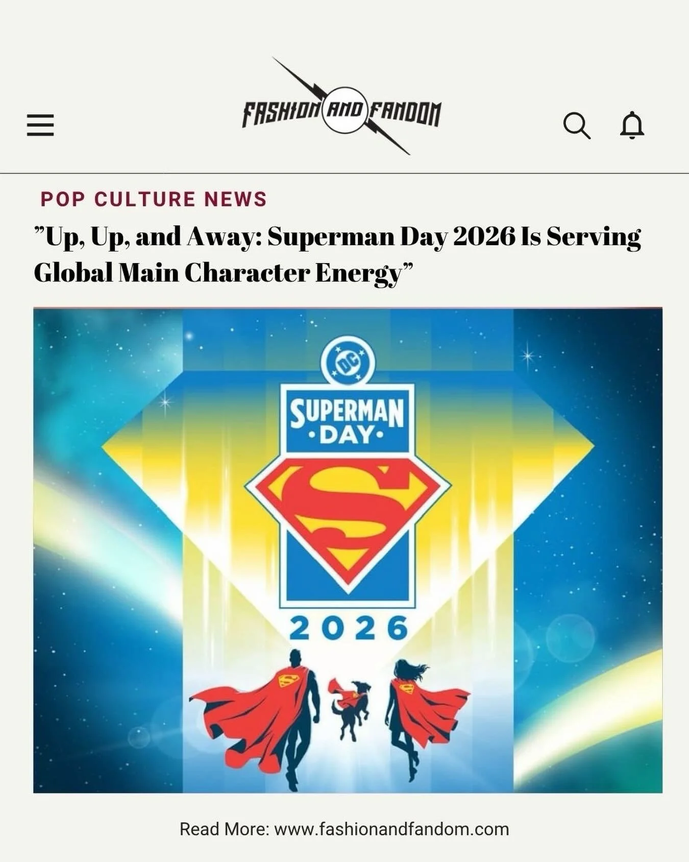 It&rsquo;s giving ✨superhero summer✨ 🦸&zwj;♂️ Superman Day 2026 is going GLOBAL with pop-ups, puppies, and major Supergirl energy 💫🐶

Click link in bio for everything you need to know! ✨

#SupermanDay #DCComics #SupergirlEra #Krypto #PopCulture Fa