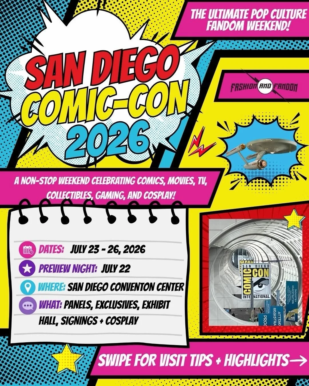 🚨&nbsp;San Diego Comic-Con is almost here!&nbsp;🚨
The biggest week in pop culture is about to take over San Diego, and we&rsquo;ve got your ultimate guide to making the most of SDCC 2026. From can&rsquo;t-miss panels and epic offsites to exclusive 