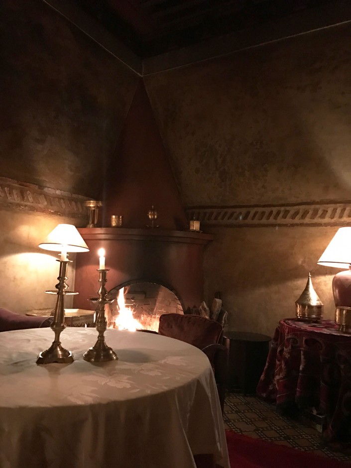  “A cozy night by the fire at our favorite restaurant,&nbsp; Le Tobsil . Owned by a beautiful French woman who greets you upon arrival, this restaurant was the most romantic and authentic Moroccan dining experience that we had throughout the trip. Th