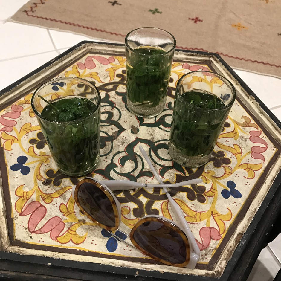  “Negotiations heating up... Billur and I got matching rugs that we joke are our new Best Friend Berber Rugs. They brought out mint tea as Billur’s mom started working with them on price... Always a good sign!” 