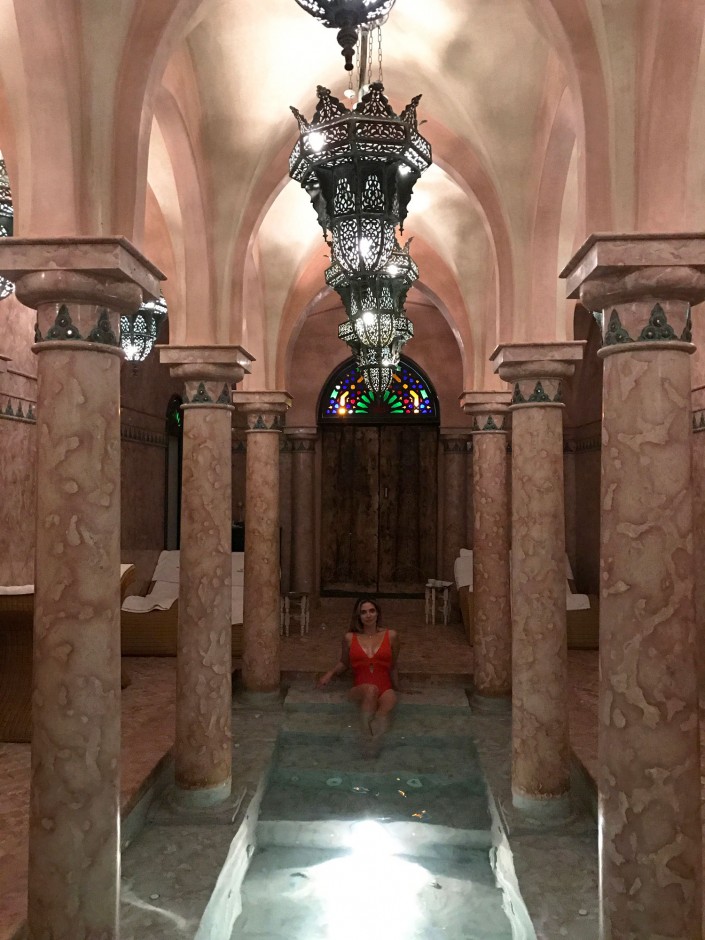  “Hammam is heaven. This amazing oasis was in the subterranean level of our hotel. The Hammam is an Arabic bath room distinguished by a focus on water with steam. After walking all day we went into the Hammam to soak, lie in the sauna, and have massa