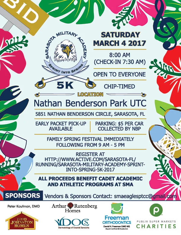 Illustrated Poster for Sarasota Military Academy's Spring Festival 2017