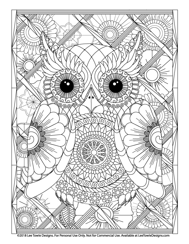 Fun Zen Owl Advanced Coloring Page for Adults - Free ...
