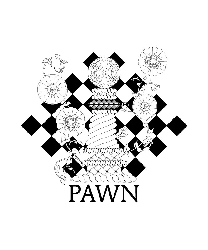 Black and White Pawn Chess Piece Illustration available to print on a variety of print, wall art, and home decor items through Fine Art America.