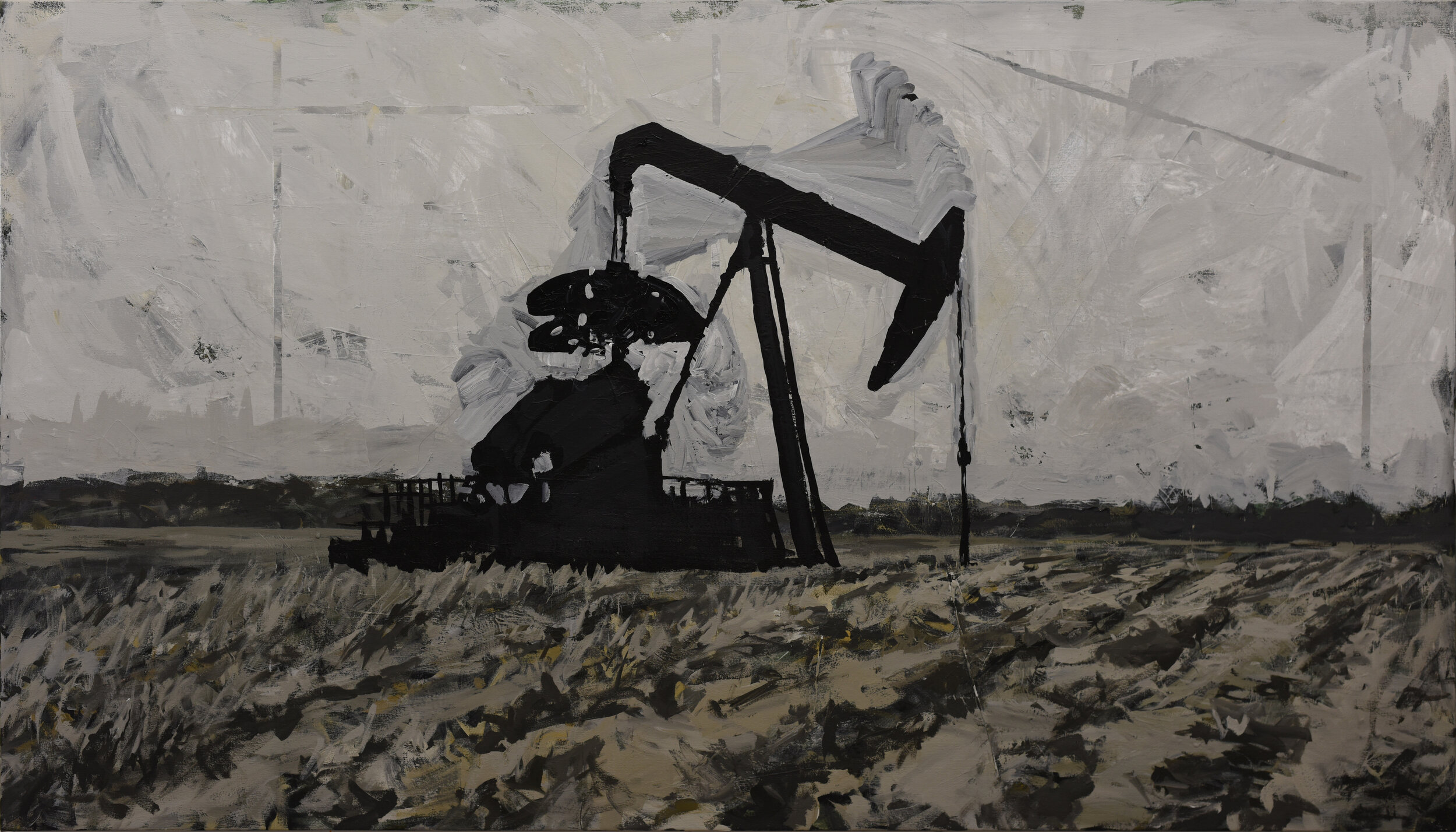  Pumpjack, acrylic on canvas, 48 x 84 inches, 2019 