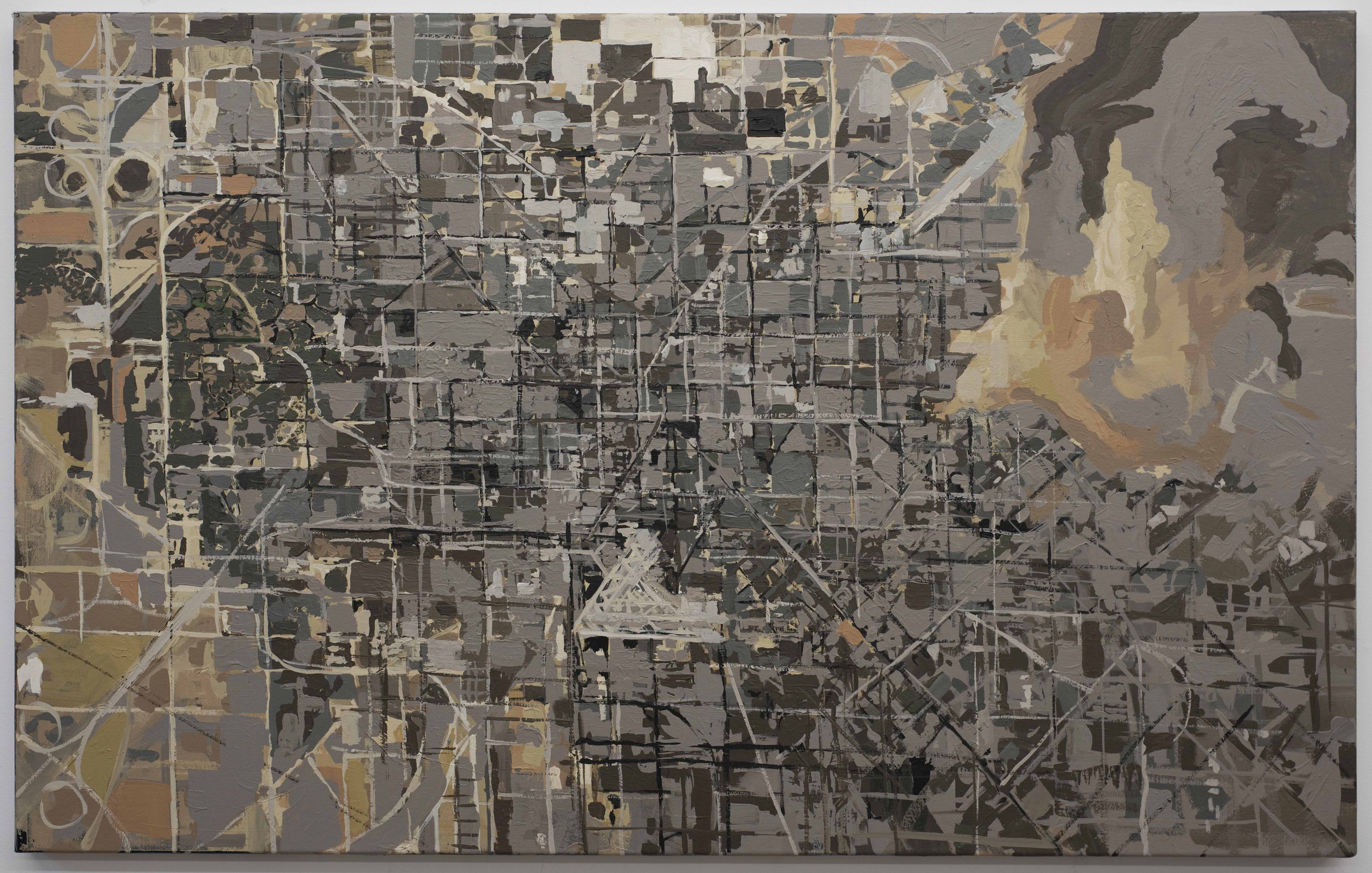  Aerial Landscape #2, acrylic on canvas, 30 x 48 inches, 2021 
