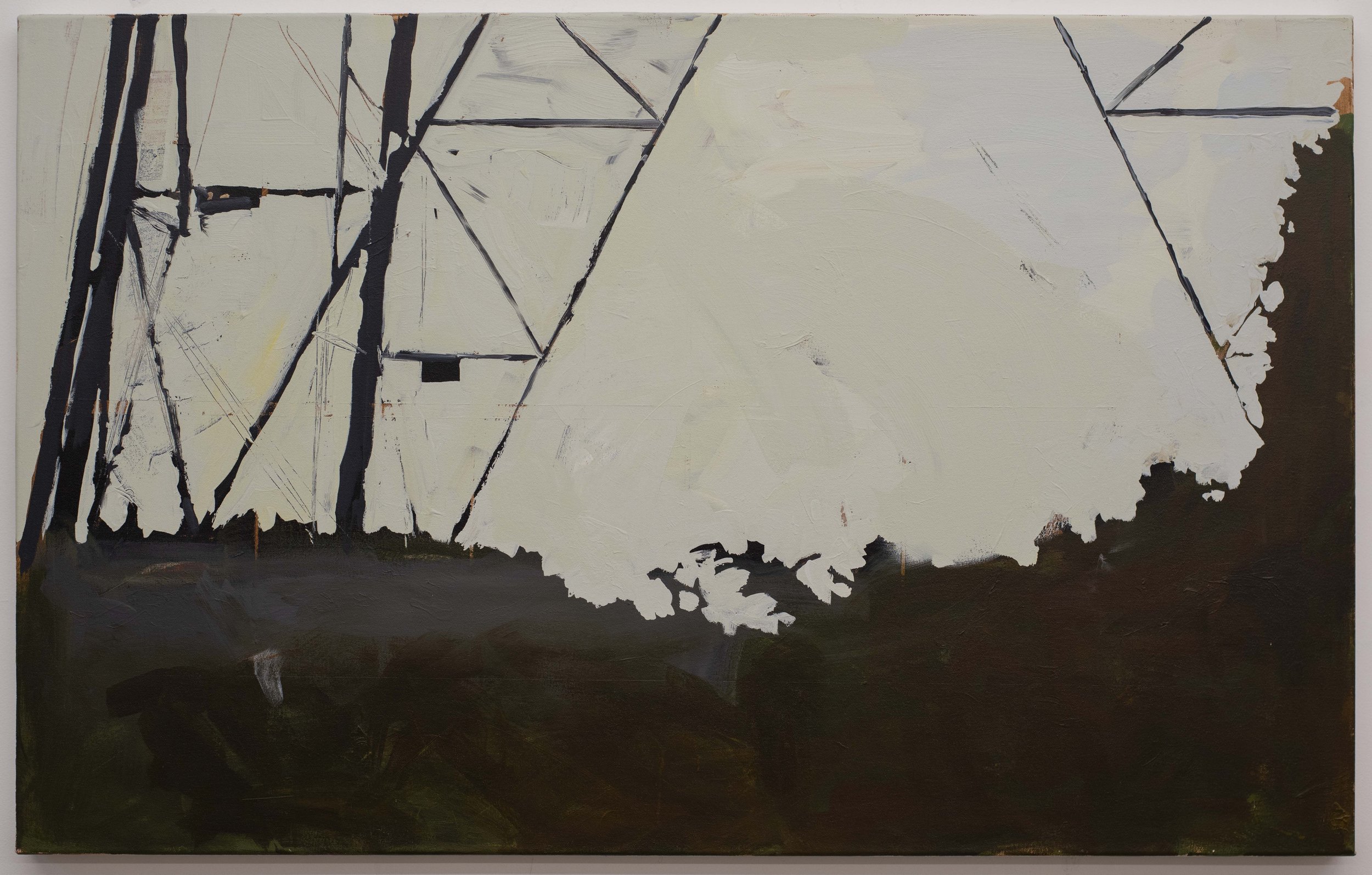  Power Line Easement, acrylic on canvas, 30 x 48 inches, 2021 