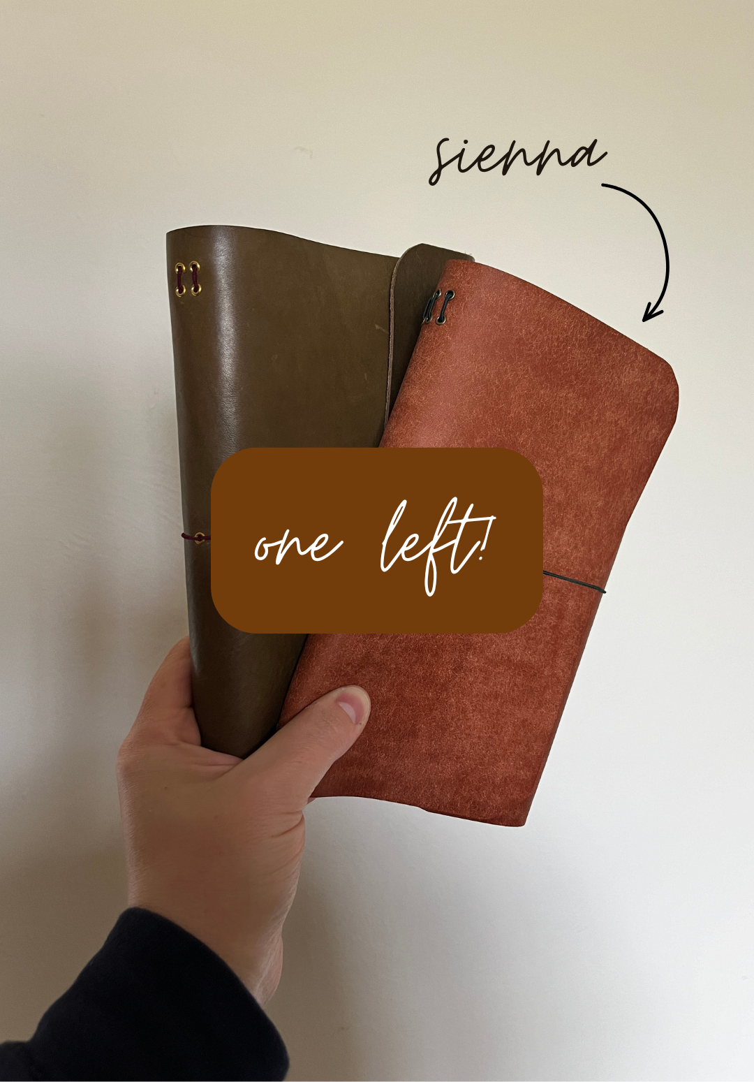tri-fold leather journal cover - standard A5 size (sienna)