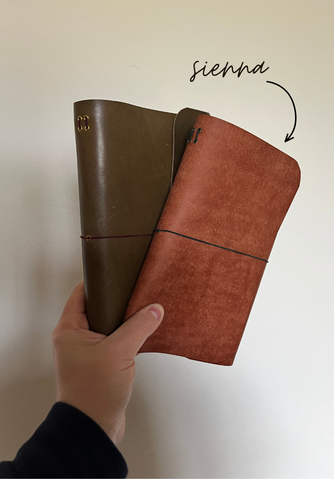 tri-fold leather journal cover - standard A5 size (sienna)