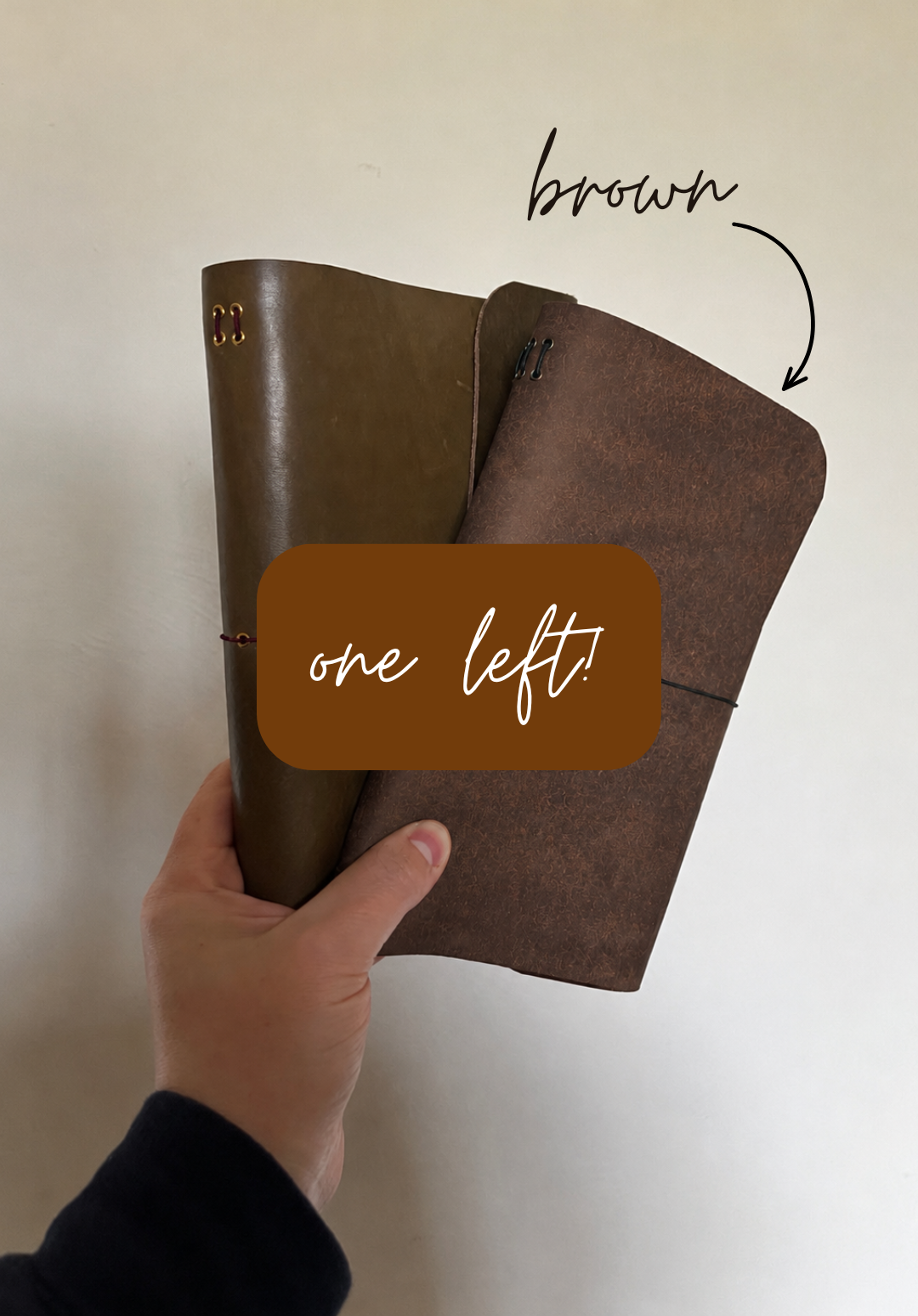 tri-fold leather journal cover - standard A5 size (brown)