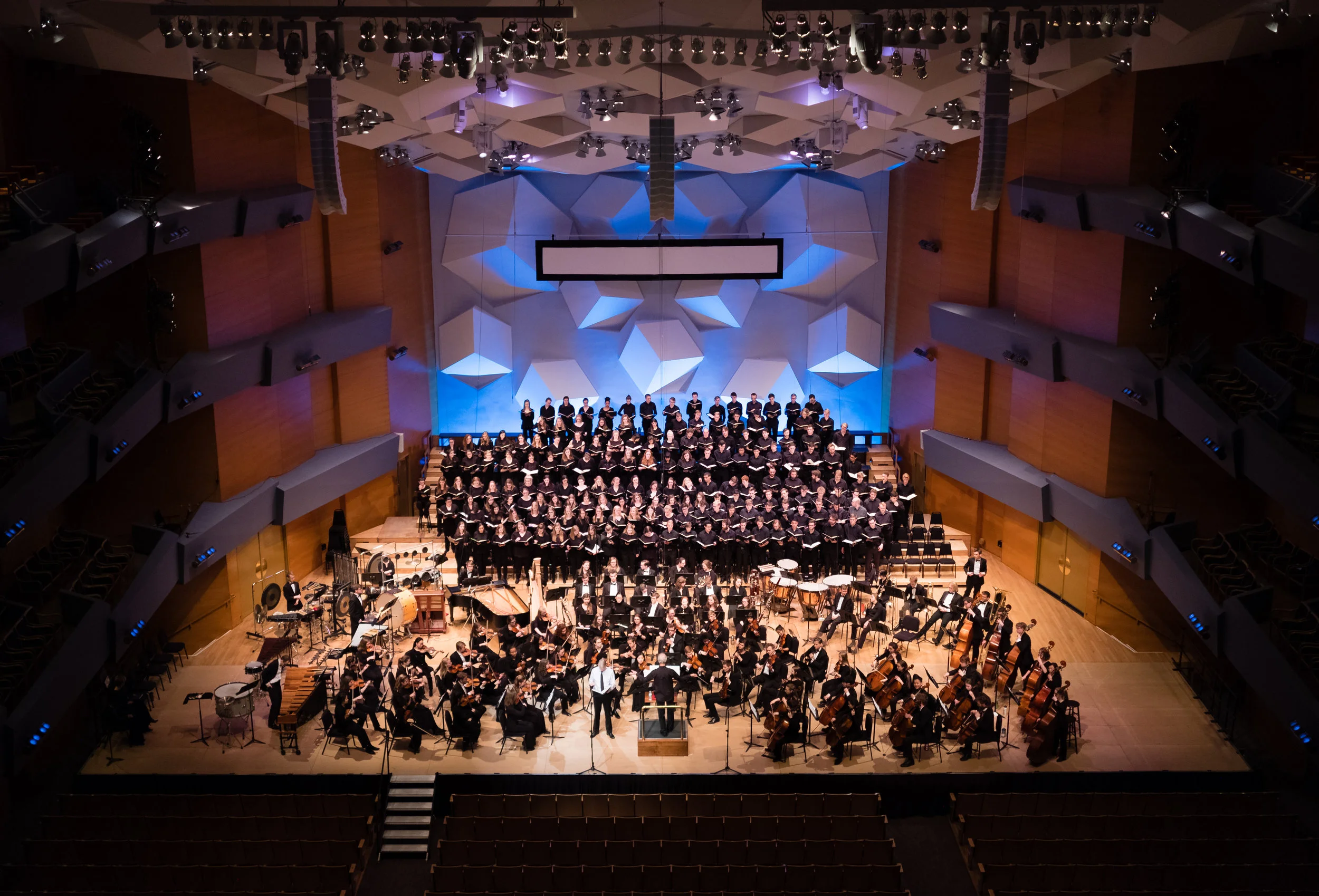 World Premiere of "The Path" by Justin Merritt. St. Olaf Orchestra, Choir, Chapel Choir, and Soloists. Orchestra Hall, Minneapolis, 2018.