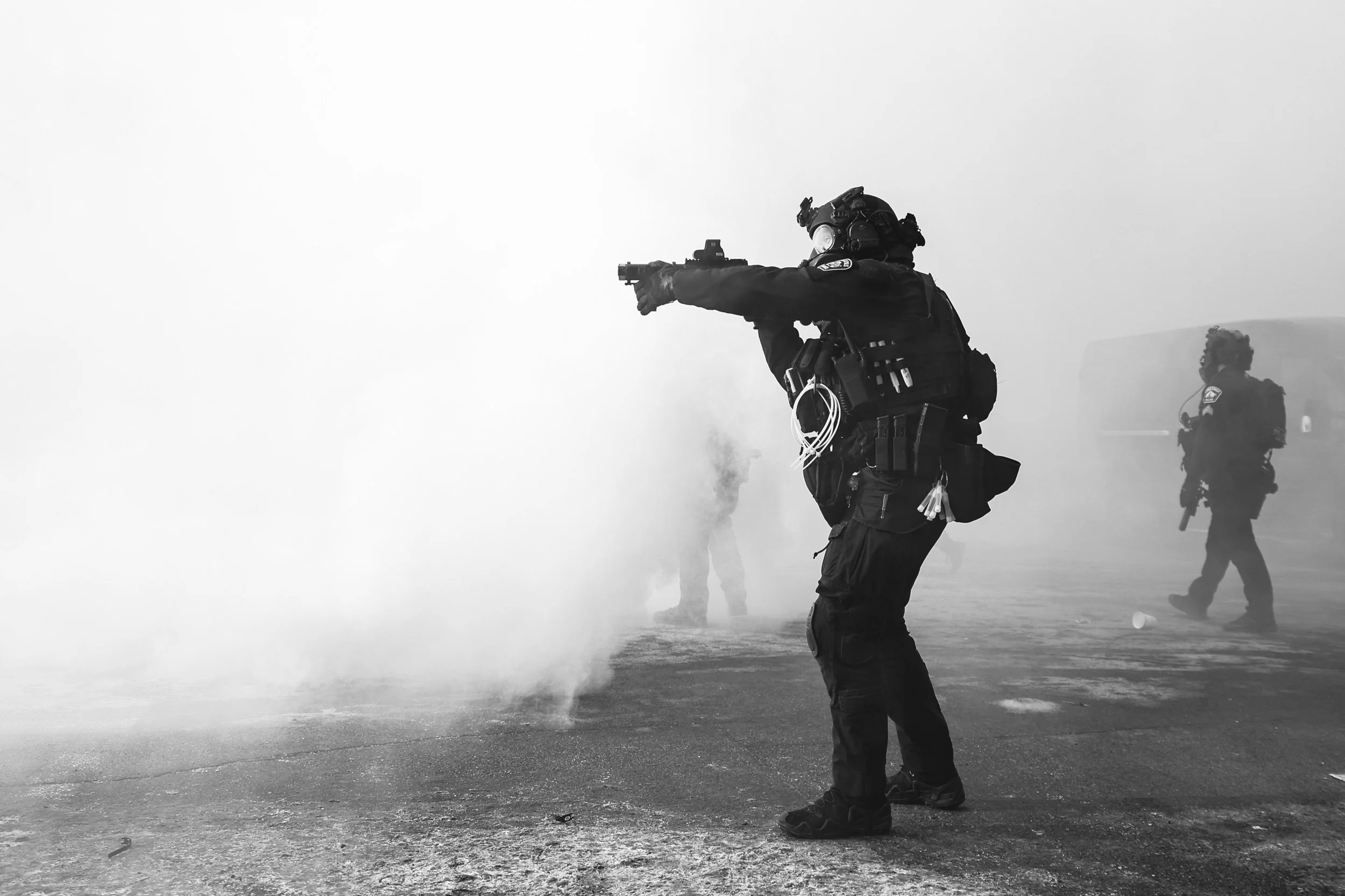  Tear gas is deployed as protesters clash with state and local law enforcement after federal officers left the scene of a fatal shooting by federal officers at the intersection of 26th and Nicollett in Minneapolis, Minnesota. 37-year-old Alex Pretti 