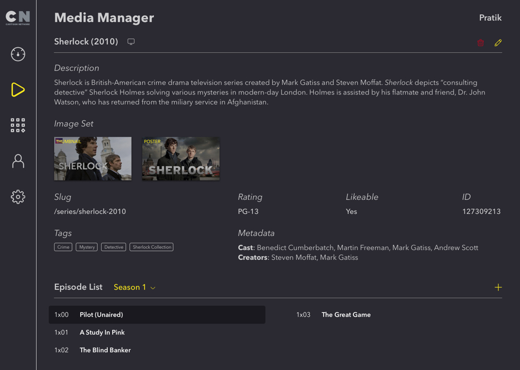 View/Edit TV shows