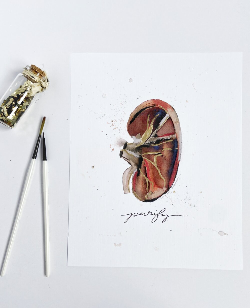8x10 Pitter Patter Anatomical Heart Print