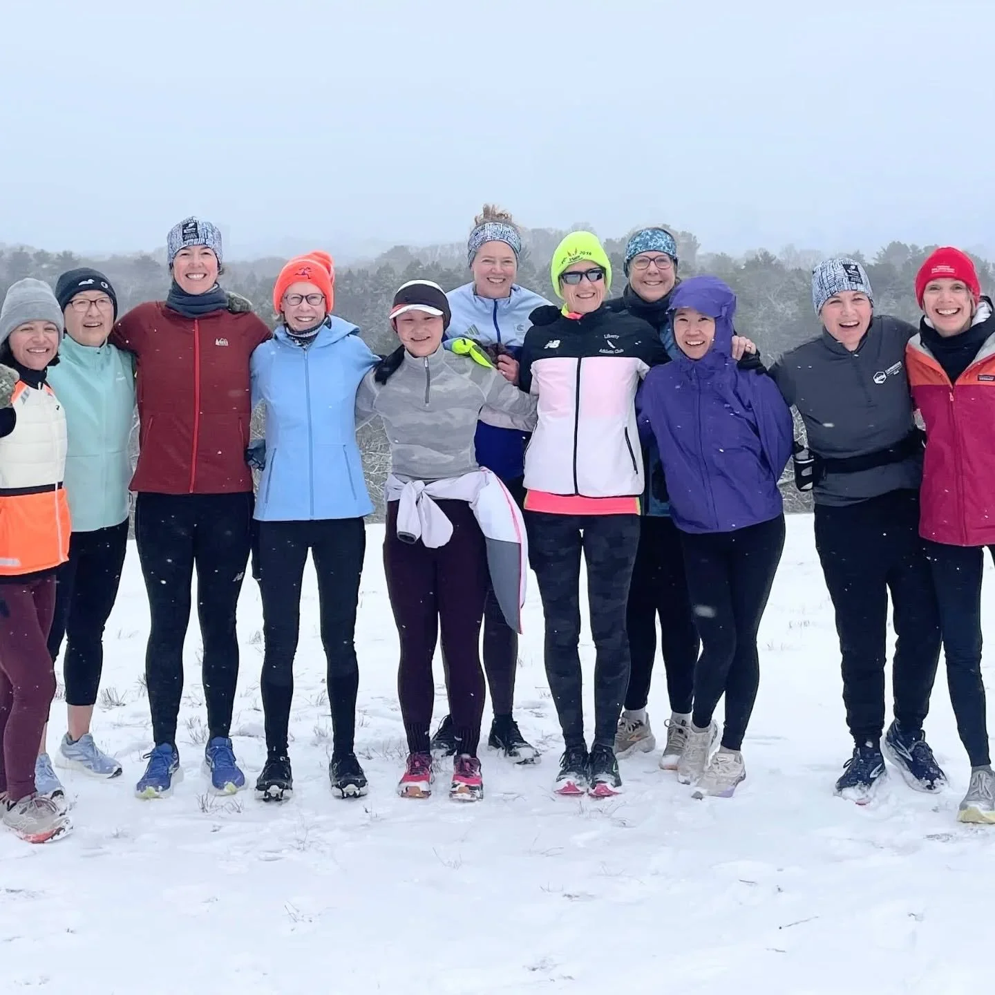 Snow Squalls didn't stop us from our annual New Year's Day run at the Arboretum (with coffee and snacks after, of course)