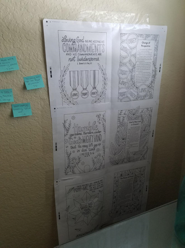 My encouragement wall to keep on keeping on with this project!