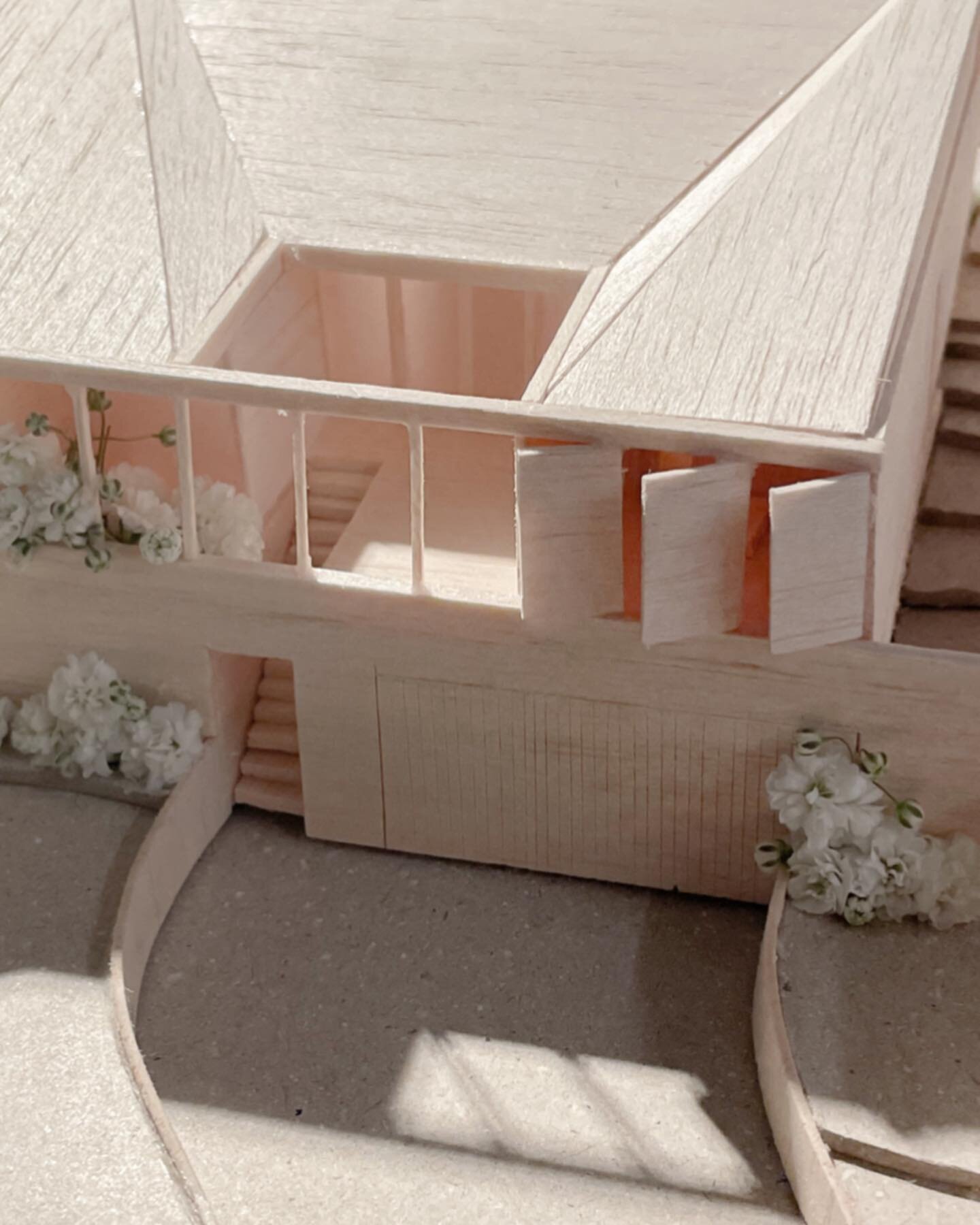 Work in progress.  A sketch model for a house in Port Hacking.  The house centres around an elevated courtyard facing the street, creating both a staged arrival, and allowing light and ventilation into the adjacent bedrooms and circulation spaces...
