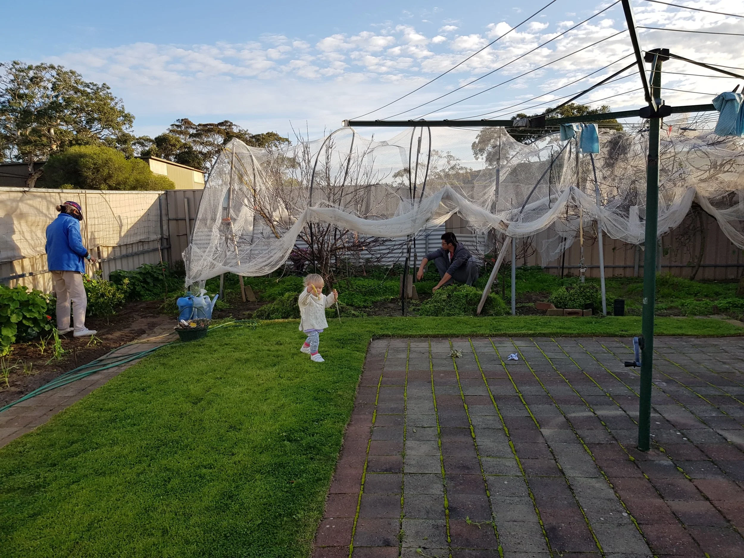 Mum, Macey And I Weeding. Jaycob was also digging away to the right of this pic (although you can’t see him).