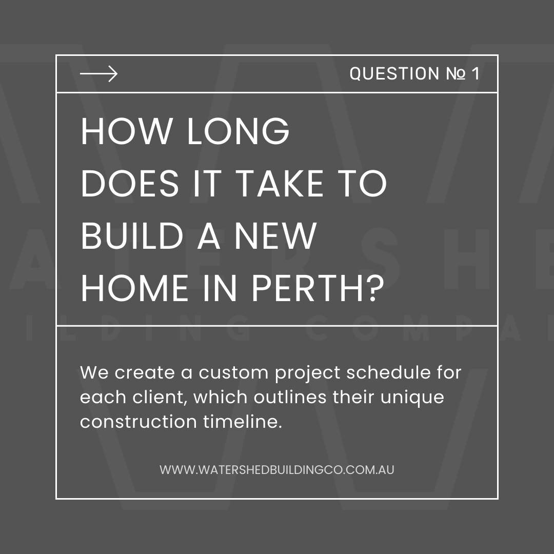 The answer to &quot;How long does it take to build a new home in Perth&quot; is dependent on the size and complexity of the project, as well as factors such as weather and site conditions.

Comment below any other questions you
have..

 #newhomeperth