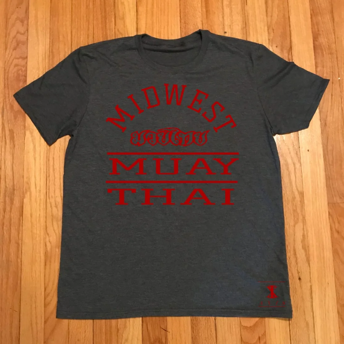 Heather Dark Gray/Red Tri-Blend Tee